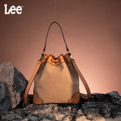 LEE Waxed Canvas Drawstring Hobo Bag/Crossbody