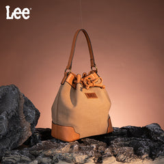 LEE Waxed Canvas Drawstring Hobo Bag/Crossbody