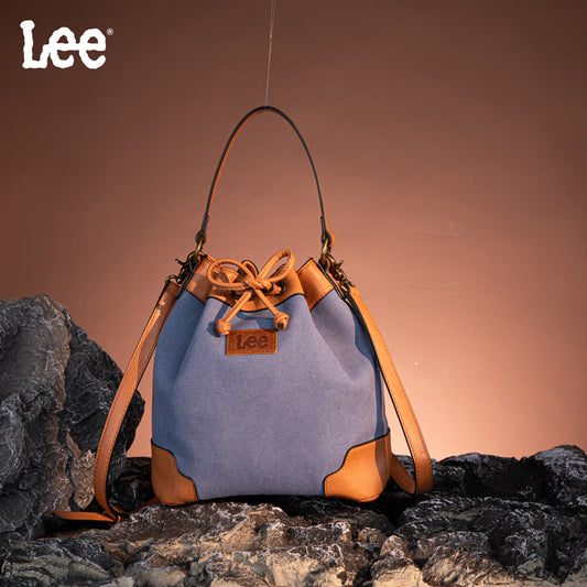 Lee Denim Canvas Crossbody Bucket Bag