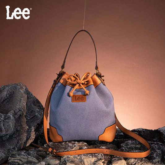 Lee Denim Canvas Crossbody Bucket Bag