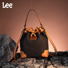 LEE Waxed Canvas Drawstring Hobo Bag/Crossbody