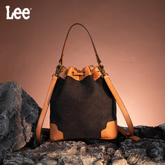 LEE Waxed Canvas Drawstring Hobo Bag/Crossbody