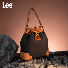 LEE Waxed Canvas Drawstring Hobo Bag/Crossbody