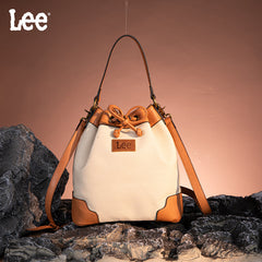 LEE Waxed Canvas Drawstring Hobo Bag/Crossbody