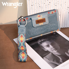 WG139-W013 Wrangler Aztec Print Bi-Fold Wallet Wristlet