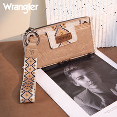 WG139-W013 Wrangler Aztec Print Bi-Fold Wallet Wristlet