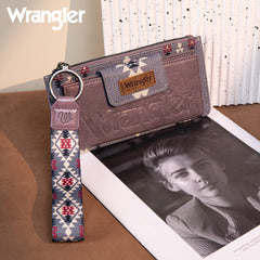 WG139-W013 Wrangler Aztec Print Bi-Fold Wallet Wristlet