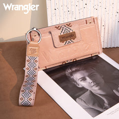 WG139-W013 Wrangler Aztec Print Bi-Fold Wallet Wristlet