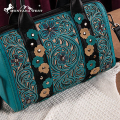 Montana West Embroidered Floral Cut-out Duffle Bag Set