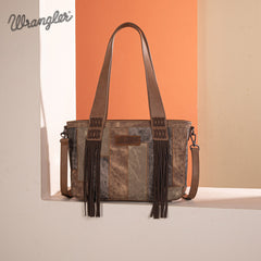 Wrangler Denim-textured Color-block Shoulder Bag