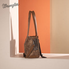 Wrangler Denim-textured Color-block Shoulder Bag