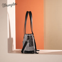 Wrangler Denim-textured Color-block Shoulder Bag