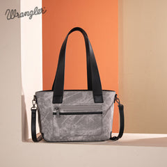 Wrangler Denim-textured Color-block Shoulder Bag