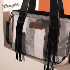 Wrangler Denim-textured Color-block Shoulder Bag