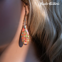 Rustic Couture's®  Natural Stone Water Drop Dangle Earrings