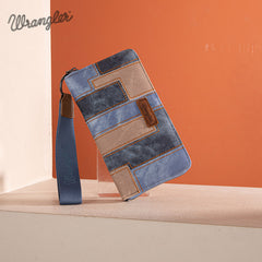 Wrangler Denim-textured Wristlet