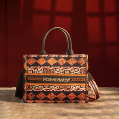 Montana West Boho Aztec Dual Sided Print Concealed Carry Canvas Tote/Crossbody Bag - Cowgirl Wear