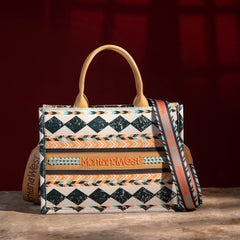 Montana West Boho Aztec Dual Sided Print Concealed Carry Canvas Tote/Crossbody Bag - Cowgirl Wear