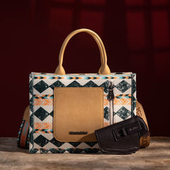 Montana West Boho Aztec Dual Sided Print Concealed Carry Canvas Tote/Crossbody Bag - Cowgirl Wear