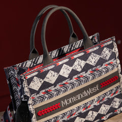 Montana West Boho Aztec Dual Sided Print Concealed Carry Canvas Tote/Crossbody Bag - Cowgirl Wear