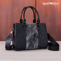 Trinity Ranch Hair On Cowhide Tooling Concealed Carry Tote/Crossbody