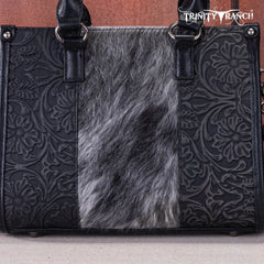 Trinity Ranch Hair On Cowhide Tooling Concealed Carry Tote/Crossbody