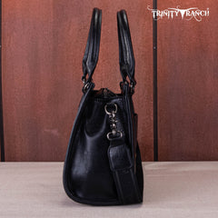 Trinity Ranch Hair On Cowhide Tooling Concealed Carry Tote/Crossbody