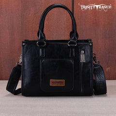 Trinity Ranch Hair On Cowhide Tooling Concealed Carry Tote/Crossbody