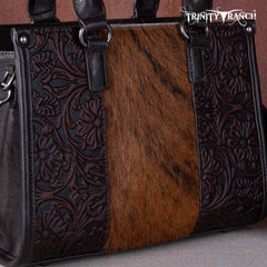 Trinity Ranch Hair On Cowhide Tooling Concealed Carry Tote/Crossbody