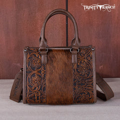 Trinity Ranch Hair On Cowhide Tooling Concealed Carry Tote/Crossbody