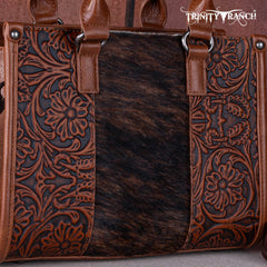 Trinity Ranch Hair On Cowhide Tooling Concealed Carry Tote/Crossbody