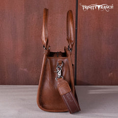 Trinity Ranch Hair On Cowhide Tooling Concealed Carry Tote/Crossbody