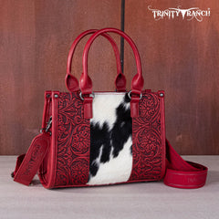 Trinity Ranch Hair On Cowhide Tooling Concealed Carry Tote/Crossbody