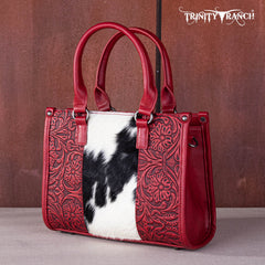 Trinity Ranch Hair On Cowhide Tooling Concealed Carry Tote/Crossbody