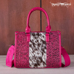 Trinity Ranch Hair On Cowhide Tooling Concealed Carry Tote/Crossbody