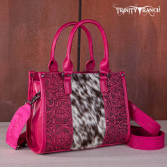 Trinity Ranch Hair On Cowhide Tooling Concealed Carry Tote/Crossbody