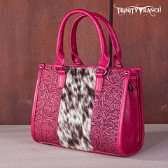 Trinity Ranch Hair On Cowhide Tooling Concealed Carry Tote/Crossbody