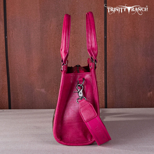 Trinity Ranch Hair On Cowhide Tooling Concealed Carry Tote/Crossbody