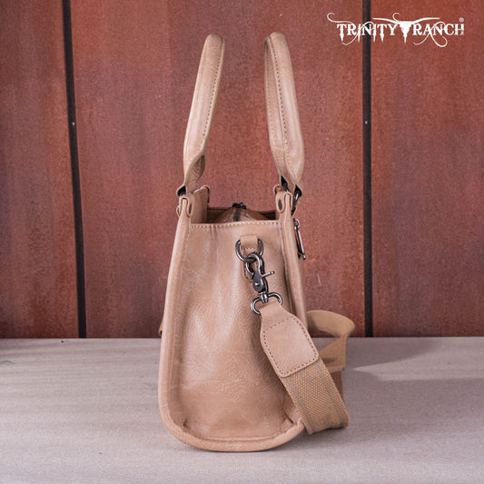 Trinity Ranch Hair On Cowhide Tooling Concealed Carry Tote/Crossbody