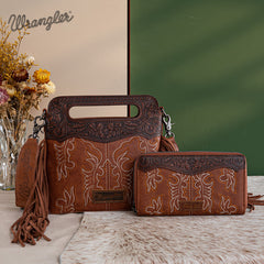 Wrangler Tooled Fringe Crossbody Bag