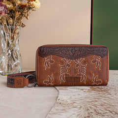 Wrangler Tooled Fringe Crossbody Bag