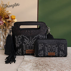 Wrangler Tooled Fringe Crossbody Bag