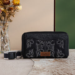 Wrangler Tooled Fringe Crossbody Bag