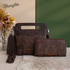 Wrangler Tooled Fringe Crossbody Bag