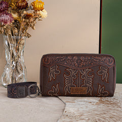 Wrangler Tooled Fringe Crossbody Bag