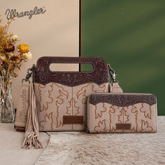 Wrangler Tooled Fringe Crossbody Bag