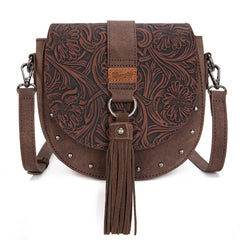 Wrangler Western Tooled Saddle Bag Crossbody