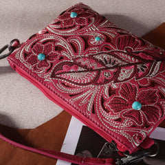Montana West  Embroidered Floral Cut-out Collection Clutch/Crossbody