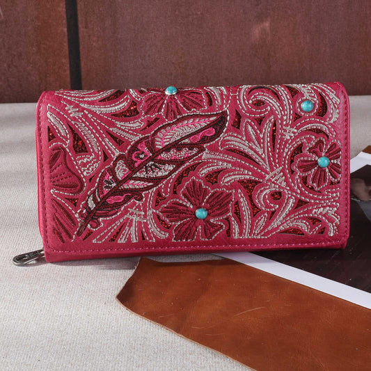 Montana West Embroidered Floral Cut-out Cut-out Collection Wallet