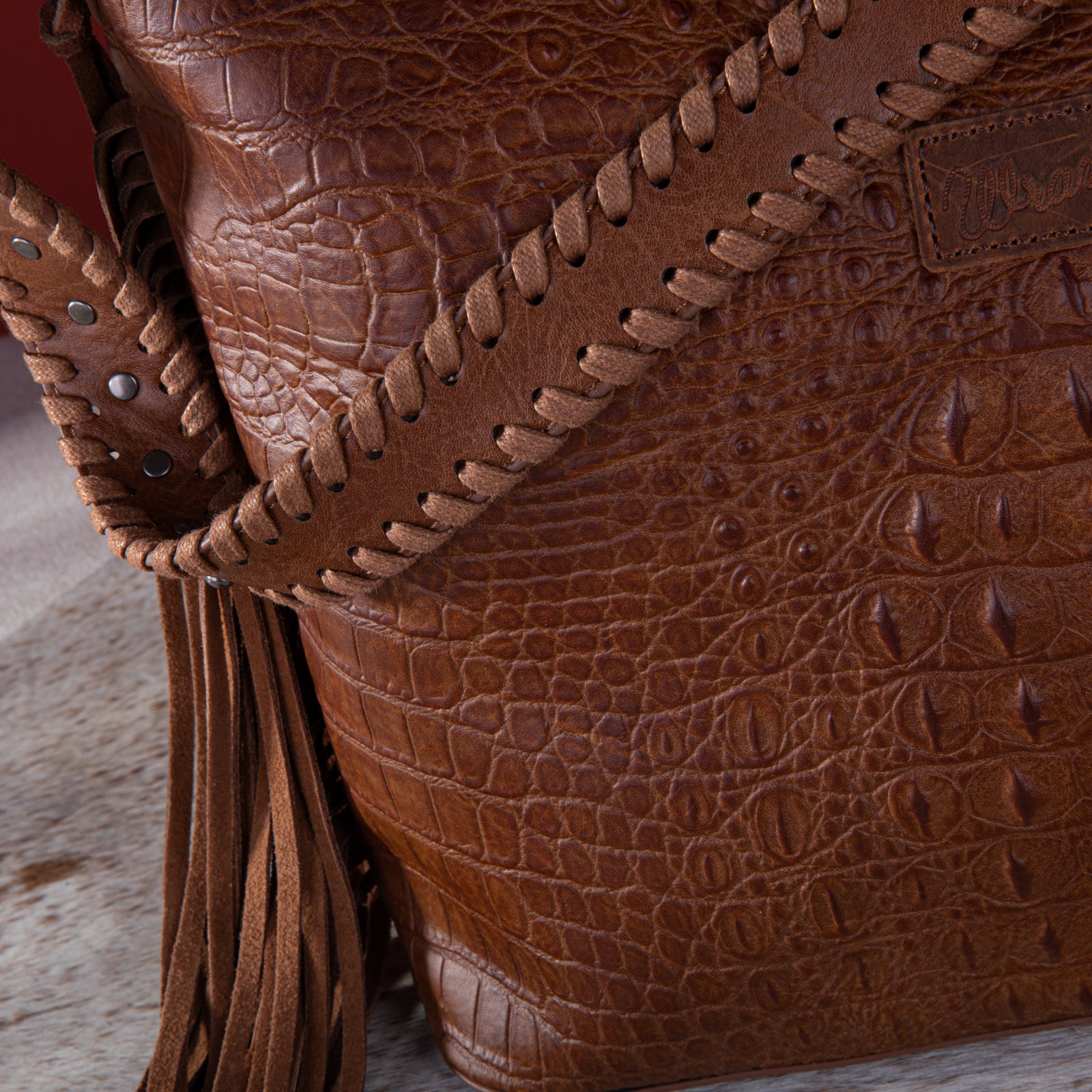 Wrangler Crocodile Print Concealed Carry Large Crossbody Bag - Cowgirl Wear